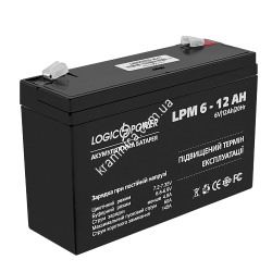 Аккумуляторная батарея Logic Power AGM LPM 6V-12Ah 