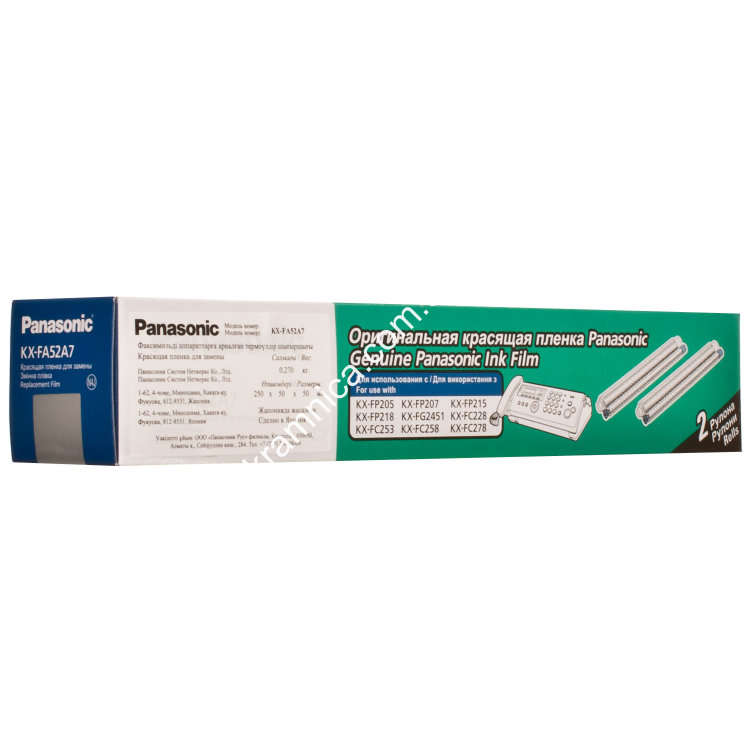 Термопленка для Panasonic KX-FA52A 2шт x 30м (KXFA52A) Термопленка для Panasonic KX-FA52A 2шт x 30м (KXFA52A) Краткое описание термопленки:
Наименование термопленки: Термопленка для Panasonic KX-FA52A 2шт x 30м (KXFA52A)
Код термопленки: KXFA52A
Производитель термопленки: Panasonic
Термопленка для: Panasonic KX FP207/218/ KX FC258/253RU