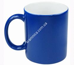 Чашка керамическая для сублимации хамелеон (Синяя), 330мл