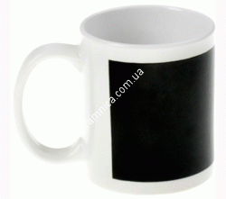 Чашка керамическая для сублимации с черным окном (хамелеон), 330мл