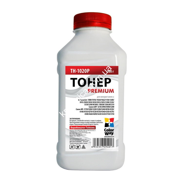 Тонер для HP LJ 1010/1015/1020, 100г (TH-1020P) Color Way Тонер для HP LJ 1010/1015/1020, 100г (TH-1020P) Color Way Краткое описание тонера:
Наименование тонера: Тонер для HP LJ 1010/1015/1020, 100г (TH-1020P) Color Way
Код тонера: TH-1020P
Производитель тонера: Color Way
Упаковка тонера: 100г
Цвет тонера: Black