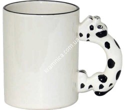 Чашка  для сублимации декоративная с ручкой "Собака", 400мл