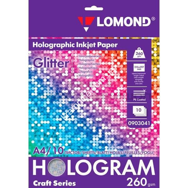 Фотобумага А4, 260г/м, с голографическим эффектом "Glitter" (Блеск) микропористая, 10л (0903041) Lomond
