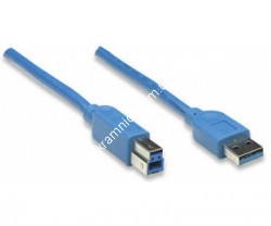 Кабель USB 3.0 AM/BM, 1 ferite, 1.8м (12823)  