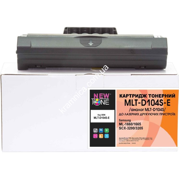 Картридж для Samsung ML-1660, ML-1665, SCX-3200, SCX-3205 (MLT-D104S-E) NewTone (Аналог Samsung MLT-D104S)