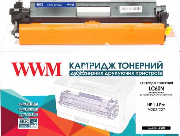 Тонер-картридж для HP LaserJet Pro M203, MFP M227 (LC60N) WWM (Аналог HP 30A, CF230A)