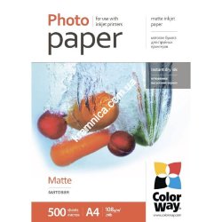 Фотобумага А4, 108г/м, матовая, 500л (PM108500A4) ColorWay