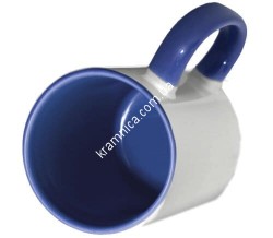 Чашка керамическая для сублимации с цветной внутренней частью (Синяя), 330мл