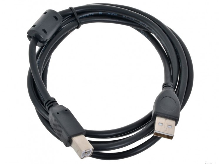 Кабель USB 2.0 AM/BM, 1 ferite, 1.8м Black (AMBM-18F) Patron