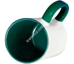 Чашка керамическая для сублимации с цветной внутренней частью (Зелёная), 330 мл