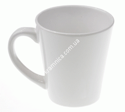 Чашка керамическая для сублимации конусной формы (Белая), 350мл