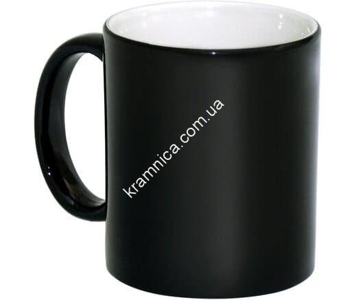 Чашка керамическая для сублимации хамелеон (Чёрная), 330мл