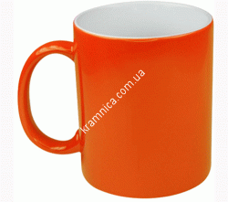Чашка керамическая для сублимации хамелеон (Оранжевая), 330мл