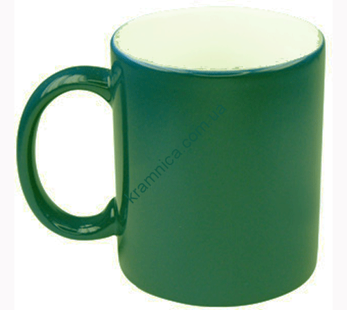 Чашка керамическая для сублимации хамелеон (Зелёный), 330мл