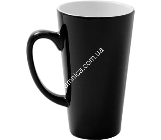 Чашка для сублимации конусная хамелеон чёрная, 420мл