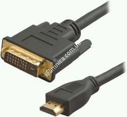Кабель Dvi-HDMI, 2 ferite, 24/24pin, 1.8м/5м (3808/ 3810/ 9154)