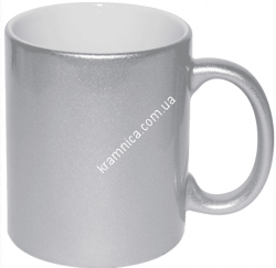 Чашка с металлизированным покрытием для сублимации (перламутр Серебро), 330мл