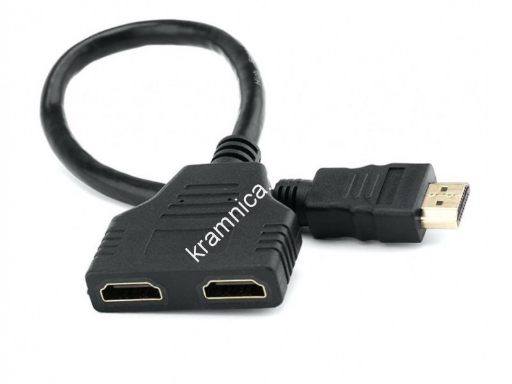 Переходник разветвитель-сплиттер HDMI(папа) - 2 HDMI(мама) (10901)