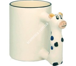 Чашка  для сублимации декоративная с ручкой "Корова", 400мл